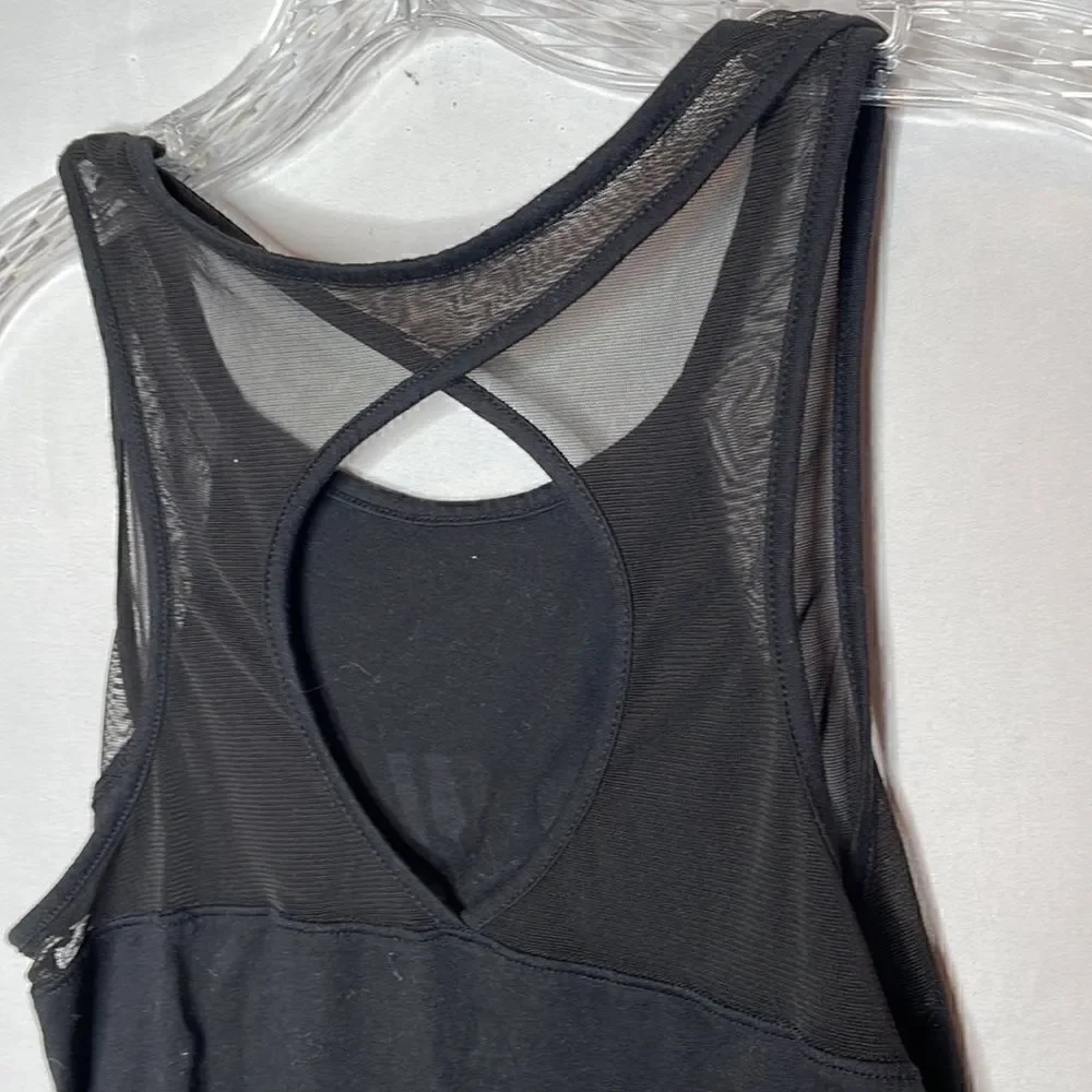 Justice Black Mesh Tank Top. Size 14/16.
